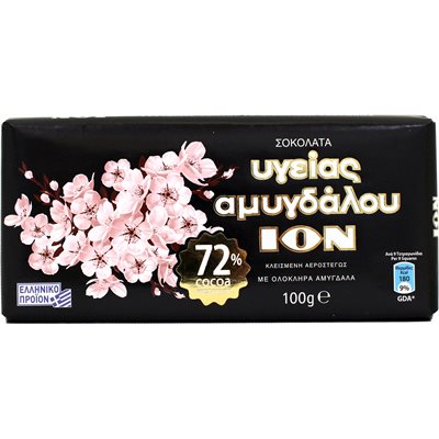 ION Extra Dark (72%) Chocolate with almonds 100g bar